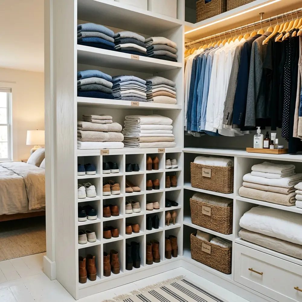 Closet storage by Carolina Building Services