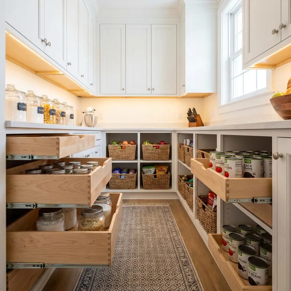Pantry drawers by Carolina Building Services