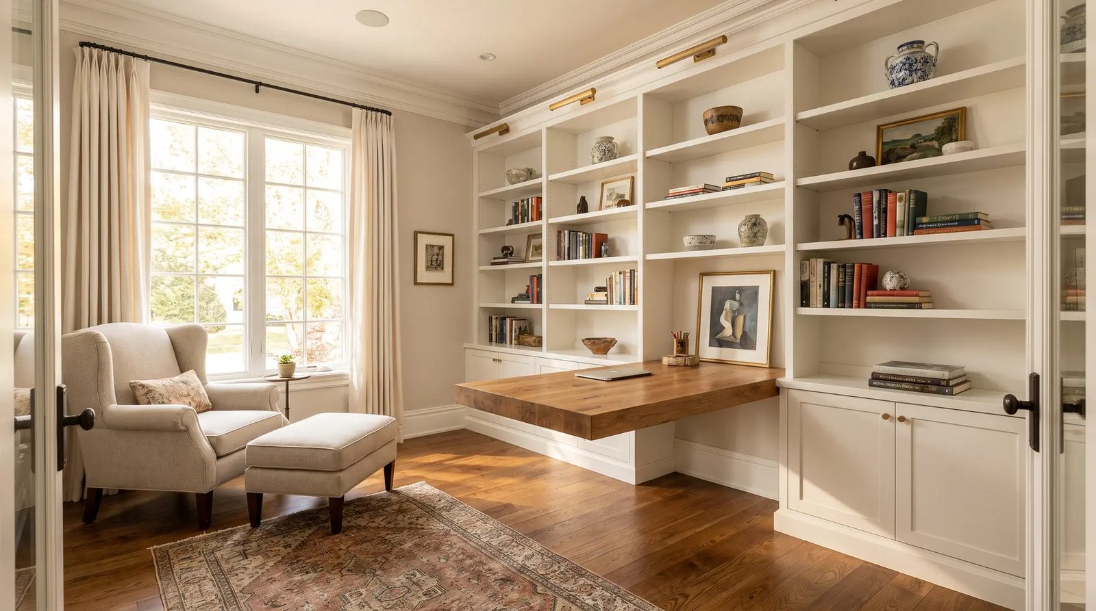 Home office built-ins by Carolina Building Services