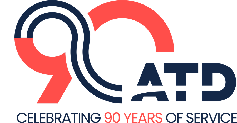 ATD Celebrating 90 Years of Service logo