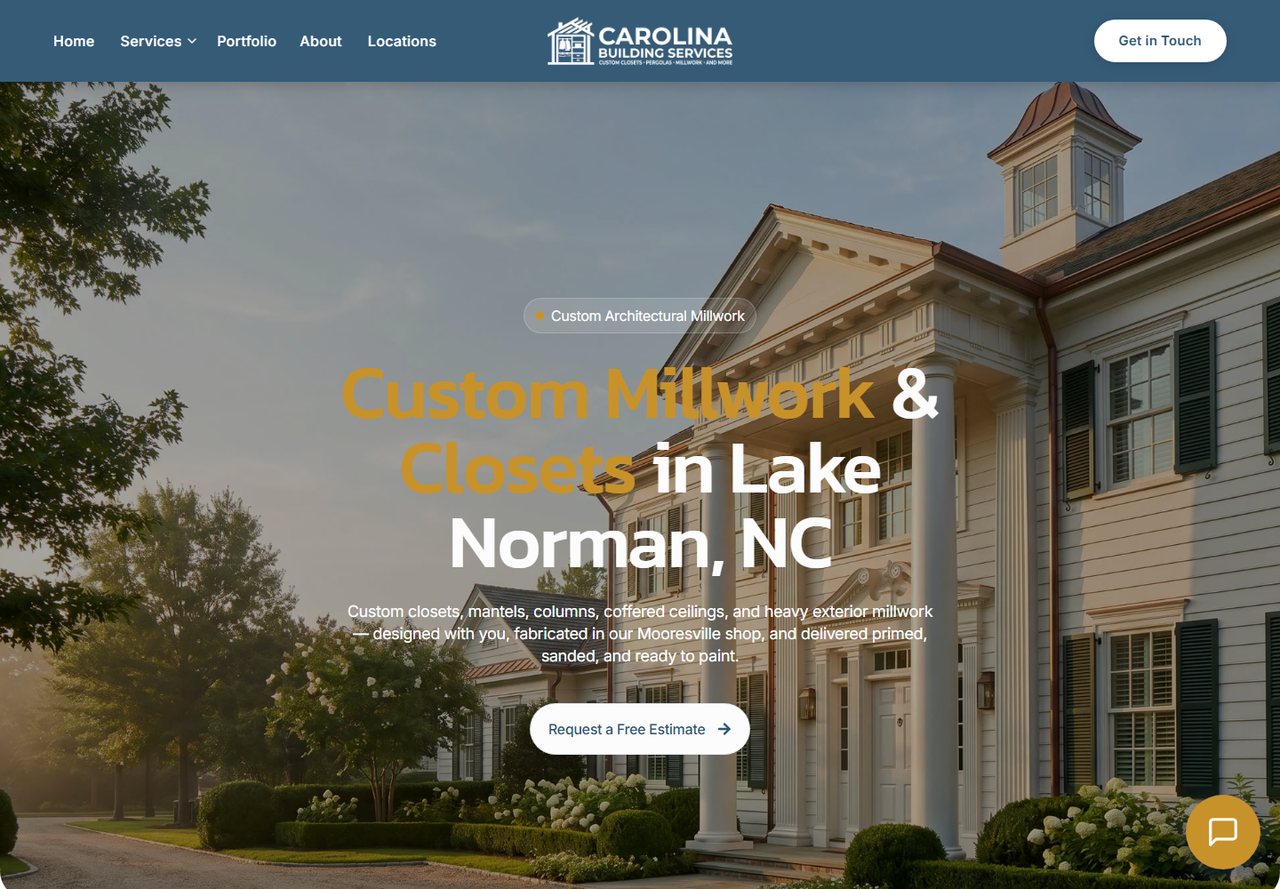 Carolina Building Services website homepage